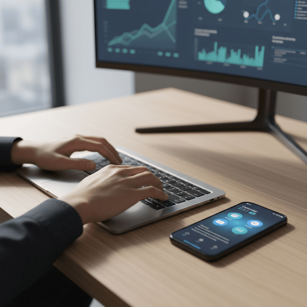 MCOMPANY team workspace with technology and production equipment